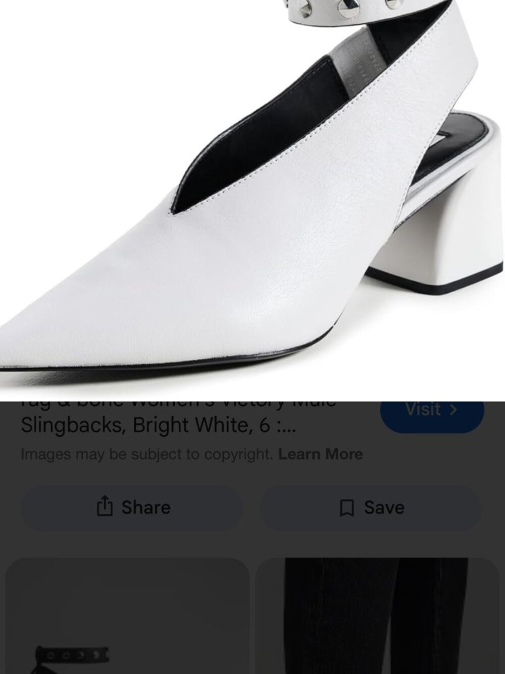 Rag & Bone Women's Victory Slingback Heeled Mule white Leather